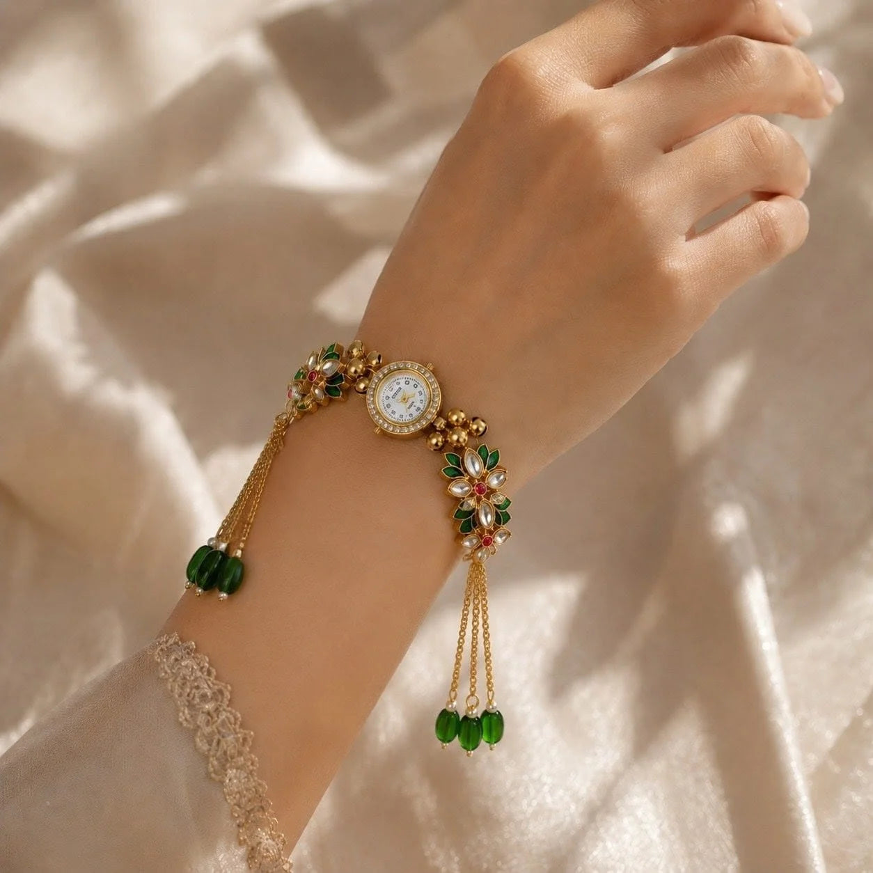 Stylish Gold Tone Free Size Brass Women's Bracelet Watch (Copy)